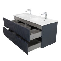 Мебель для ванной комнаты Cezares Duet 120 grafito, раковина Cezares CZR-8073-120-2 двойная