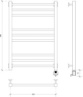 Полотенцесушитель электрический Secado Модена R 85x55 см, подключение справа, хром, лесенка