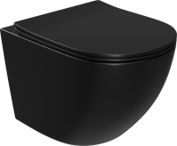 Унитаз подвесной BOND Oval F01-108 безободковый, с микролифтом, черный