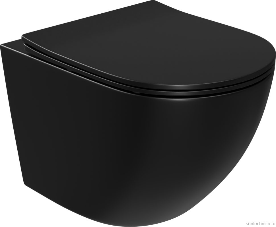 Унитаз подвесной BOND Oval F01-108 безободковый, с микролифтом, черный
