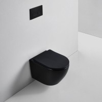 Унитаз подвесной BOND Oval F01-108 безободковый, с микролифтом, черный