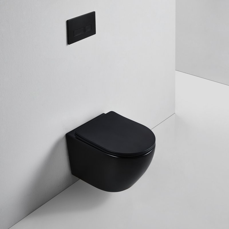 Унитаз подвесной BOND Oval F01-108 безободковый, с микролифтом, черный