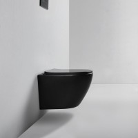 Унитаз подвесной BOND Oval F01-108 безободковый, с микролифтом, черный