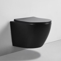 Унитаз подвесной BOND Oval F01-108 безободковый, с микролифтом, черный