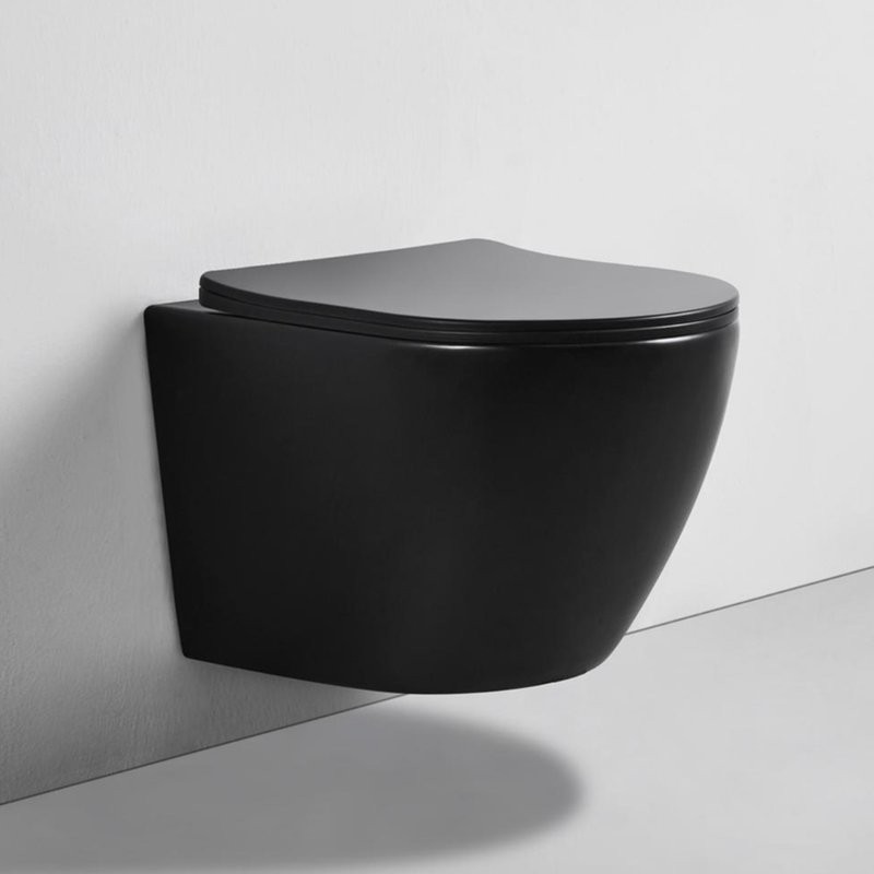 Унитаз подвесной BOND Oval F01-108 безободковый, с микролифтом, черный