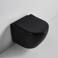 Унитаз подвесной BOND Oval F01-108 безободковый, с микролифтом, черный