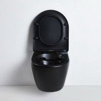 Унитаз подвесной BOND Oval F01-108 безободковый, с микролифтом, черный