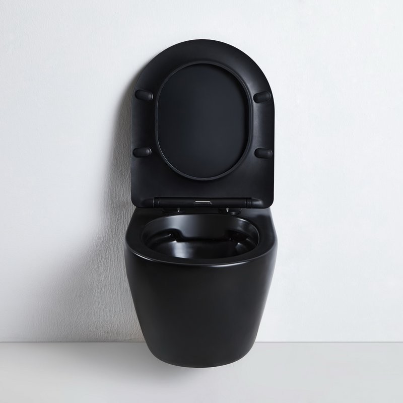 Унитаз подвесной BOND Oval F01-108 безободковый, с микролифтом, черный