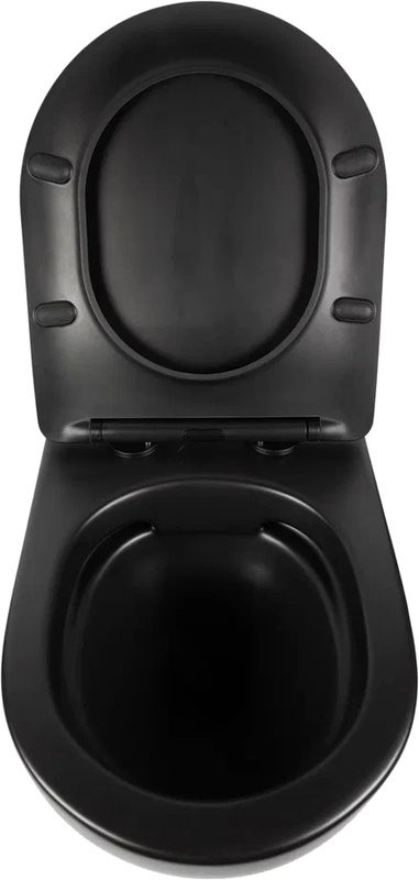 Унитаз подвесной BOND Oval F01-108 безободковый, с микролифтом, черный