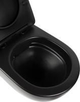 Унитаз подвесной BOND Oval F01-108 безободковый, с микролифтом, черный
