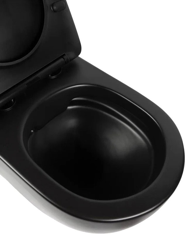 Унитаз подвесной BOND Oval F01-108 безободковый, с микролифтом, черный