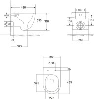 Унитаз подвесной BOND Oval F01-108 безободковый, с микролифтом, черный