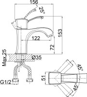 Смеситель для раковины D&K Rhein Bach DA1472101