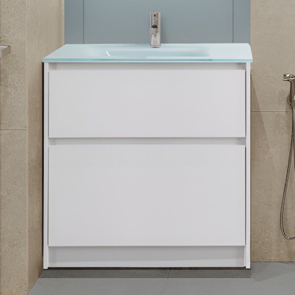 Тумба с раковиной BelBagno Kraft 80 напольная, bianco opaco, раковина BB810/465-LV-VTR-BL