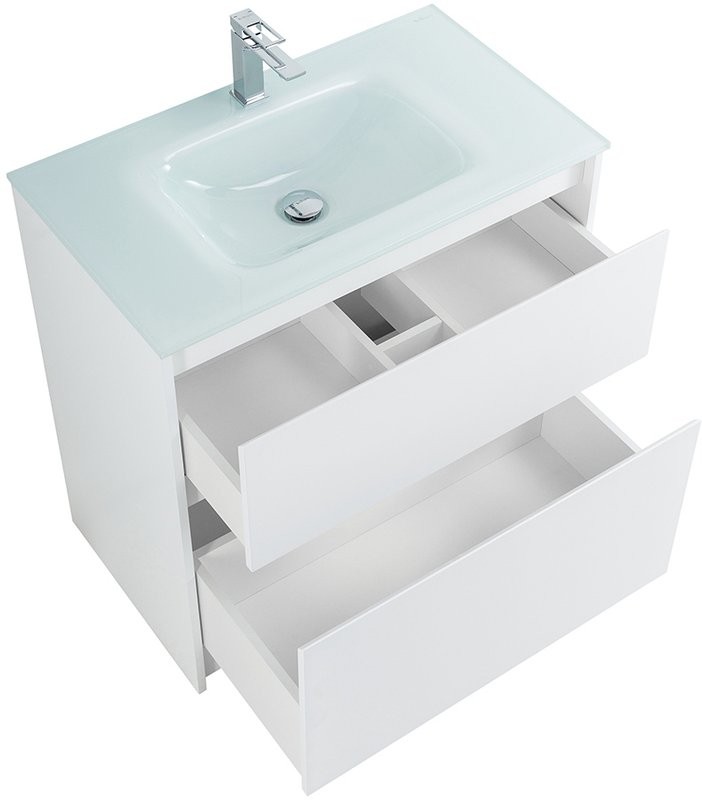 Тумба с раковиной BelBagno Kraft 80 напольная, bianco opaco, раковина BB810/465-LV-VTR-BL