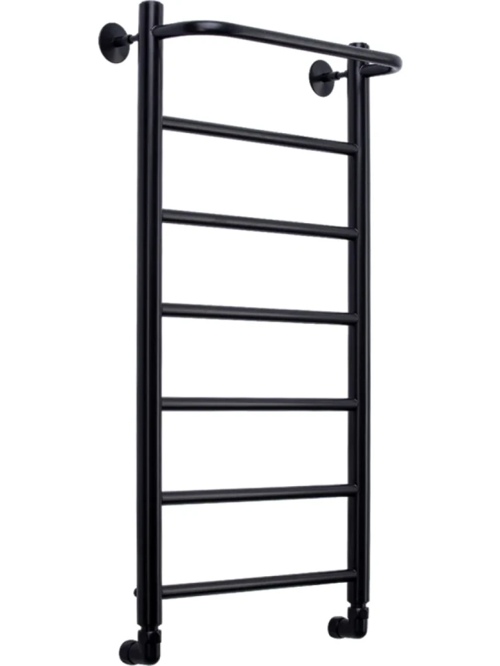 Полотенцесушитель водяной Comfysan Capri W-8 80х40 80x45 см, черный матовый, лесенка