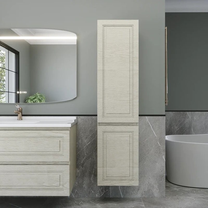Шкаф-пенал для ванной Caprigo Wales 40 R беленый дуб