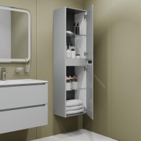 Шкаф пенал для ванной IDDIS Edifice 40 светло-серый
