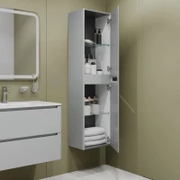 Шкаф пенал для ванной IDDIS Edifice 40 светло-серый