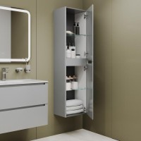 Шкаф пенал для ванной IDDIS Edifice 40 светло-серый