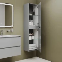 Шкаф пенал для ванной IDDIS Edifice 40 светло-серый