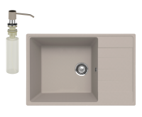 Мойка кухонная Ulgran Quartz Prima 760 лен + дозатор UQ 01 лен