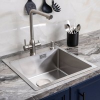 Мойка кухонная Melana ProfLine R5050HK сатин, в комплекте с дозатором