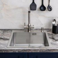 Мойка кухонная Melana ProfLine R5050HK сатин, в комплекте с дозатором