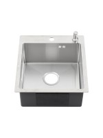Мойка кухонная Melana ProfLine R5050HK сатин, в комплекте с дозатором