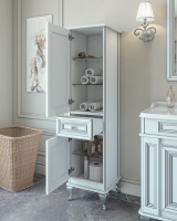 Шкаф пенал для ванной Caprigo Fresco 40 L белый с серебрянной патиной Шкаф пенал для ванной Caprigo Fresco 40 L белый с серебрянной патиной