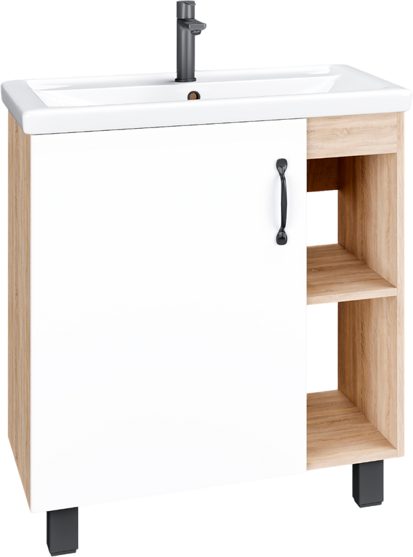 Тумба под раковину Grossman Флай 70 дуб сонома, белая