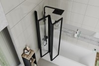 Шторка на ванну Ceruttispa Bouna-B 130 см, профиль черный