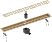 Душевой трап (лоток) Timo Drain Systems DS230106/17 600 вставка lines, золото матовое