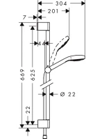 Термостатический смеситель Hansgrohe Ecostat 1001 CL ВМ 13201000 + Душевой гарнитур Hansgrohe Croma Select E Vario 26582400