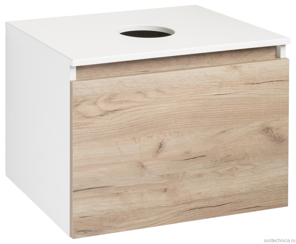 Мебель для ванной комнаты Runo Бари 60 крафтовый дуб, раковина Ovale 50