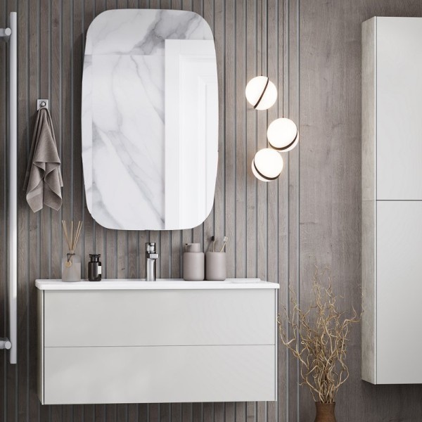 Мебель для ванной комнаты AQUATON Сохо 100 cлэйт, галька серая