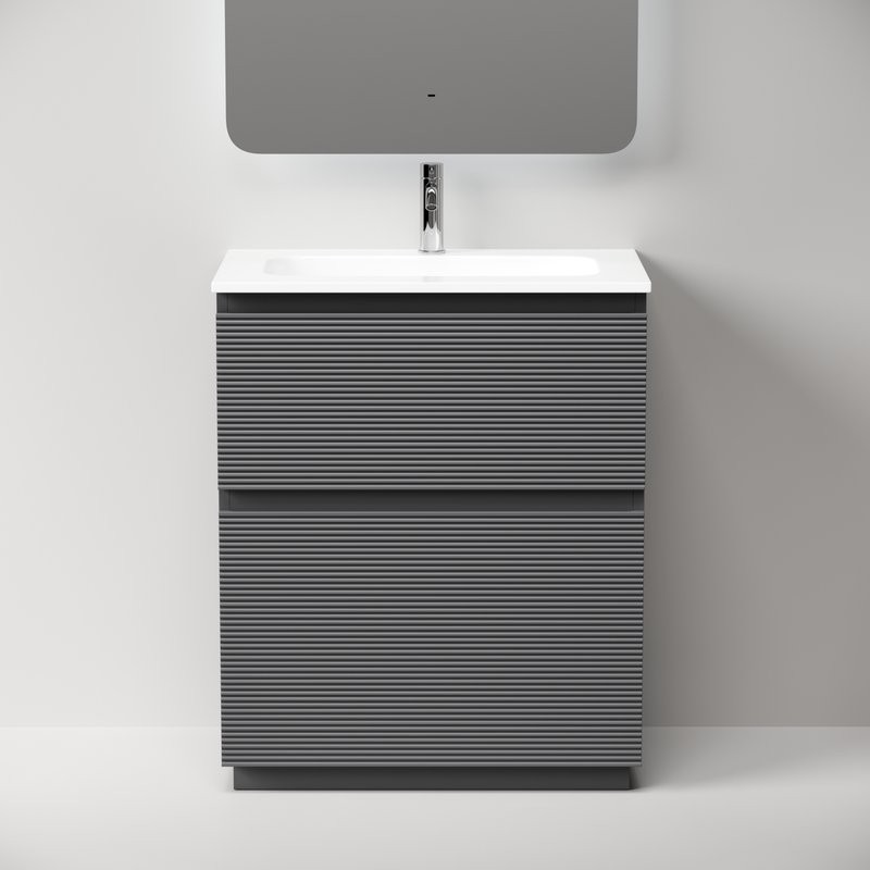 Тумба с раковиной Sancos Folk Floor 70 напольная, grey soft, раковина CN7031