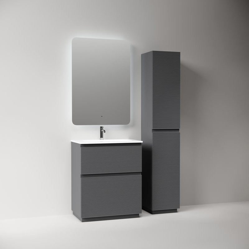 Тумба с раковиной Sancos Folk Floor 70 напольная, grey soft, раковина CN7031