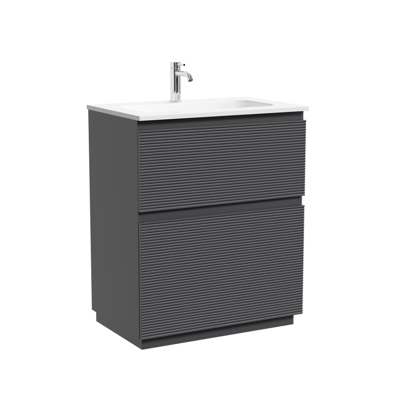 Тумба с раковиной Sancos Folk Floor 70 напольная, grey soft, раковина CN7031