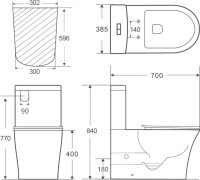 Унитаз-компакт напольный Orange C07 C07-050W безободковый, с микролифтом