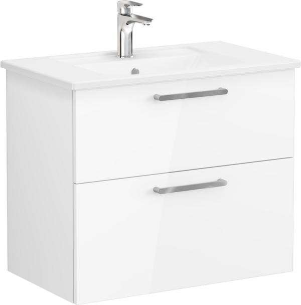 Тумба с раковиной VitrA Root Flat 80 белый глянец