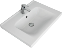 Тумба с раковиной Lemark Olivia 65 дуб кантри, белая глянцевая, раковина Гармония