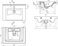 Тумба с раковиной Lemark Olivia 65 дуб кантри, белая глянцевая, раковина Гармония