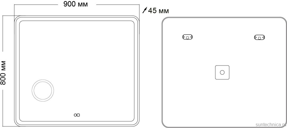 Зеркало Grossman Leo 90 с подсветкой, с антизапотевателем