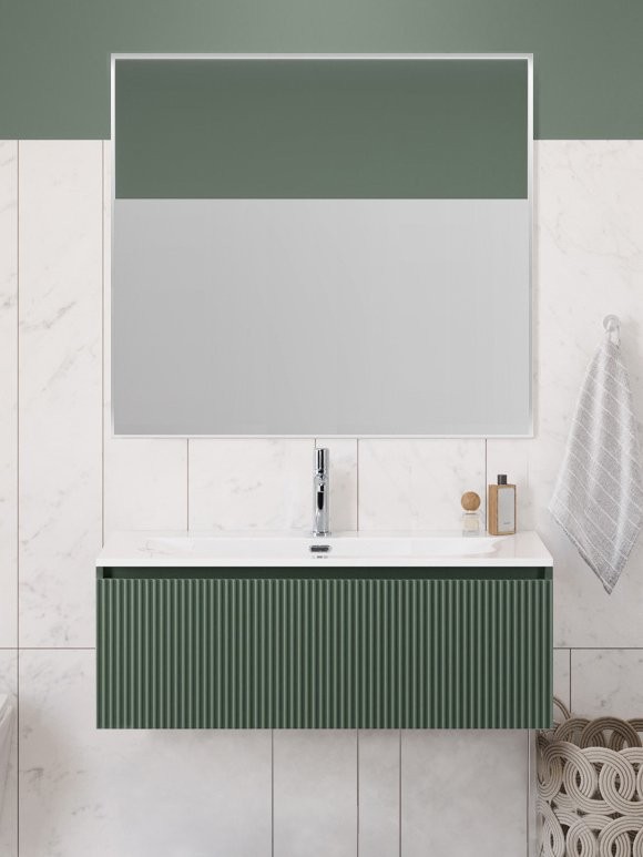 Мебель для ванной комнаты BelBagno Uno 100 подвесная, 1 ящик, матовая еловая