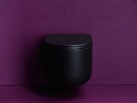 Унитаз подвесной Ceramicanova Ulma CN4006TMB безободковый, черный матовый