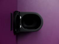 Унитаз подвесной Ceramicanova Ulma CN4006TMB безободковый, черный матовый