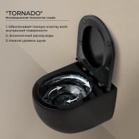 Унитаз подвесной Ceramicanova Ulma CN4006TMB безободковый, черный матовый