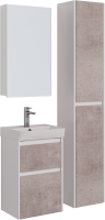 Мебель для ванной комнаты Lemark Combi 45 бетон, белая глянцевая