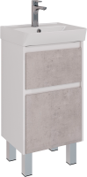 Мебель для ванной комнаты Lemark Combi 45 бетон, белая глянцевая